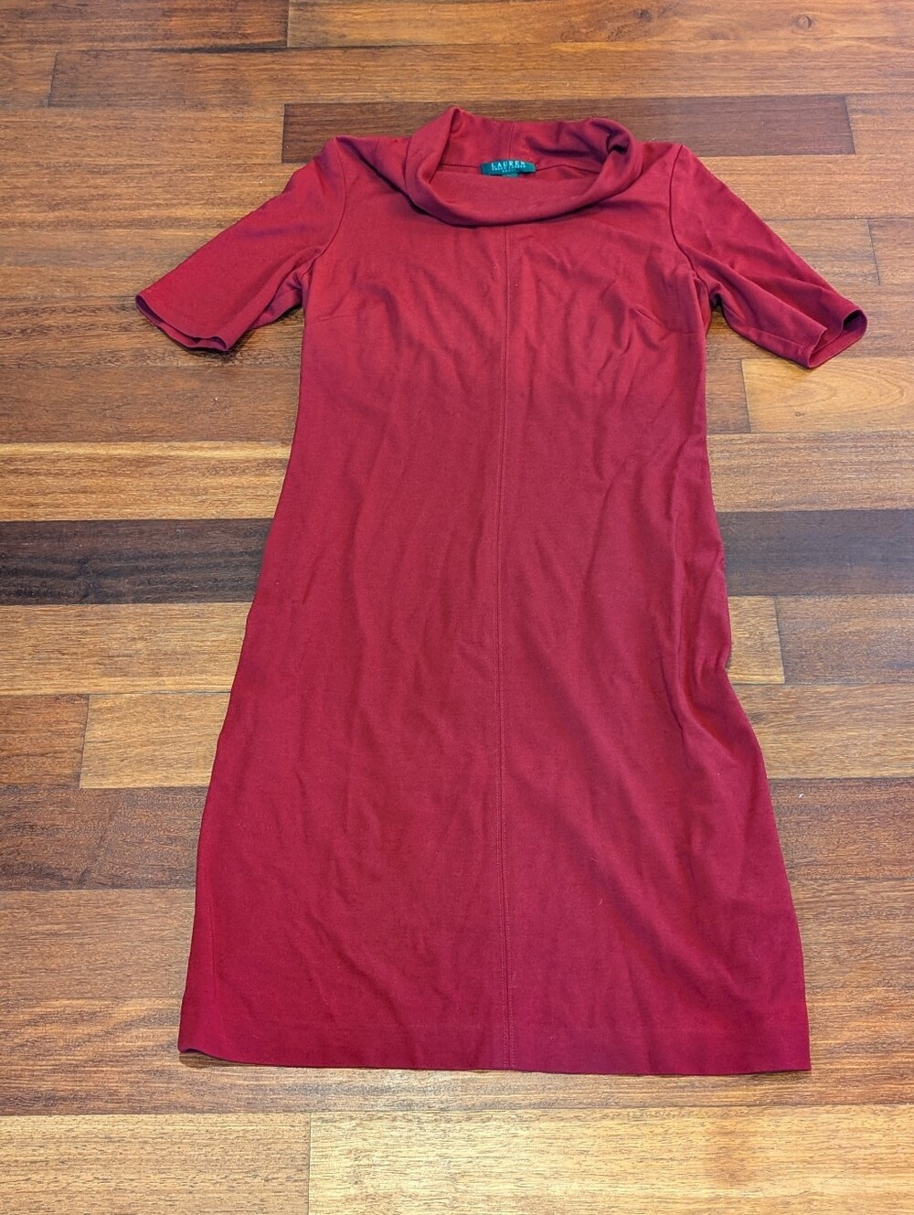 Lauren Ralph Lauren Deep Red Cowl Neck Mini Dress